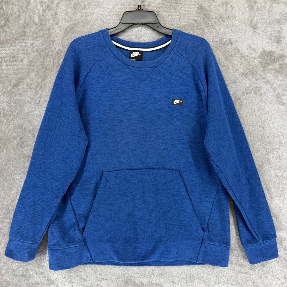 Nike Sweatshirt Mens L 928465-428 Blue Heathered Kangaroo Pocket EUC